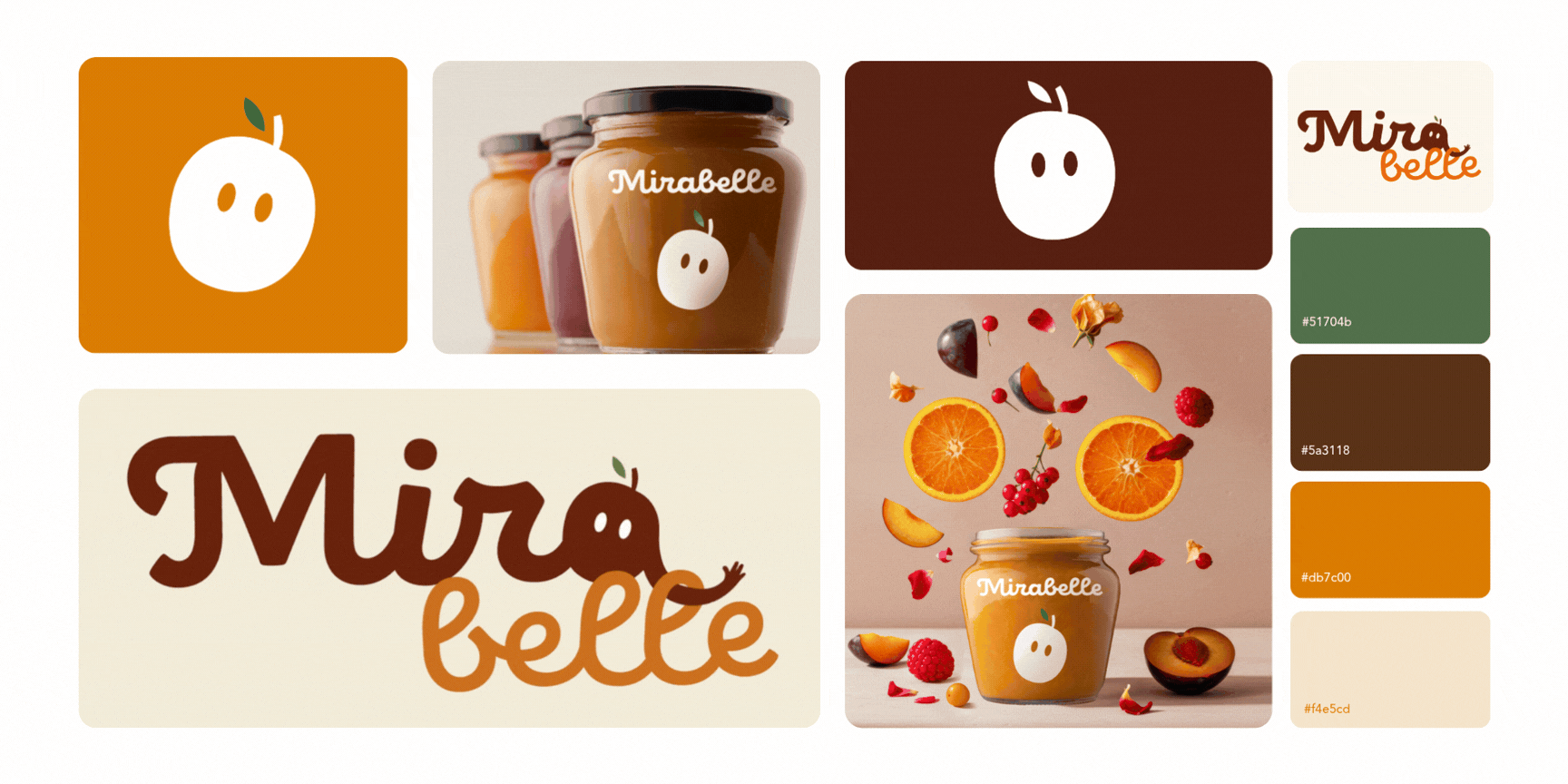 Identite visuelle Mirabelle marque confiture logo packaging