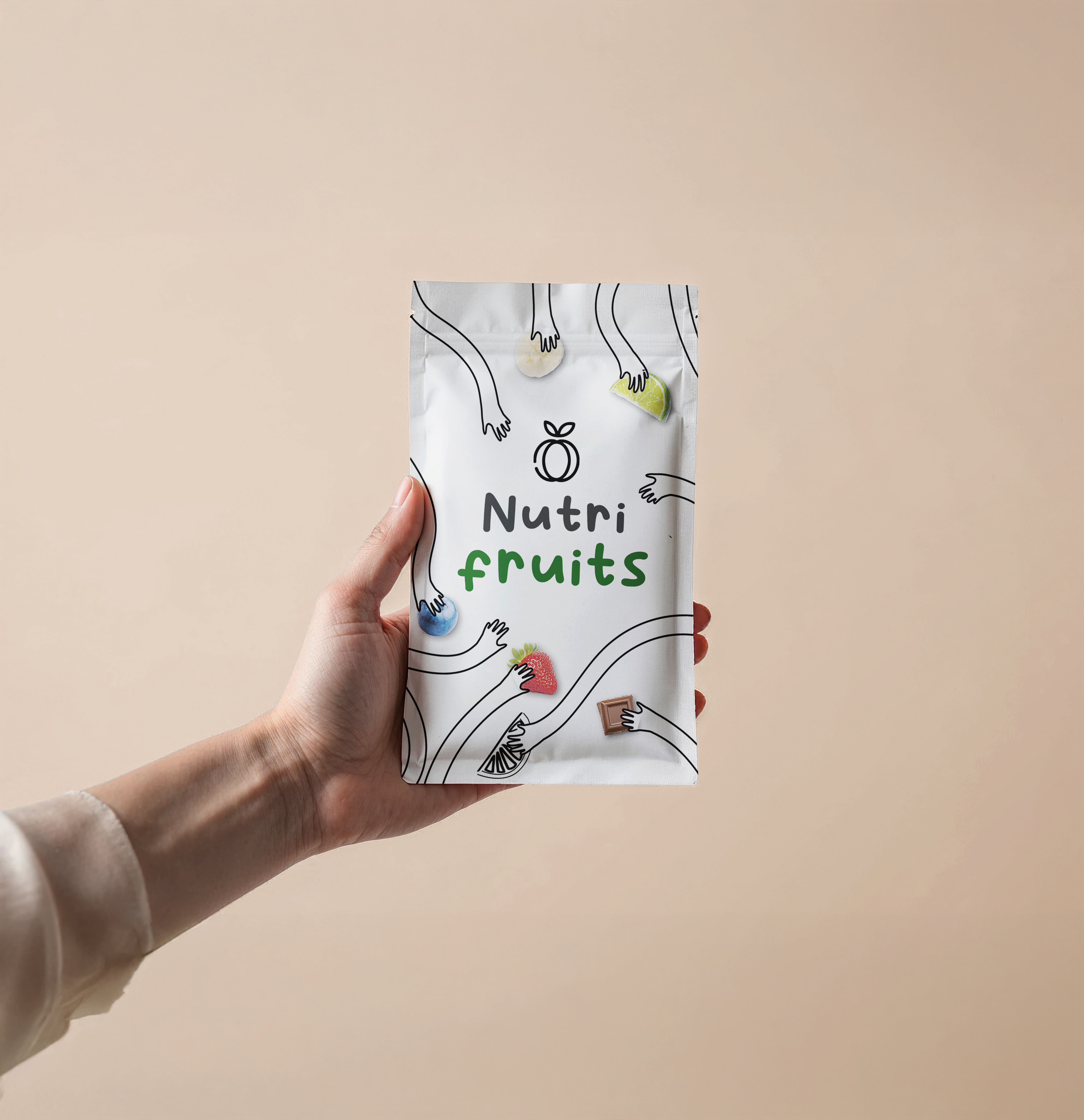 Packaging Nutrifruits design frais ludique bien-être